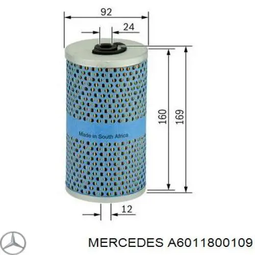 Do koszyka A6011800109 Mercedes Filtr oleju