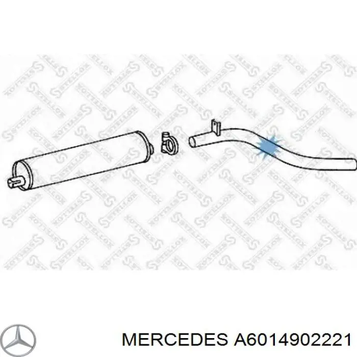 A6014902221 Mercedes tłumik, tylna część