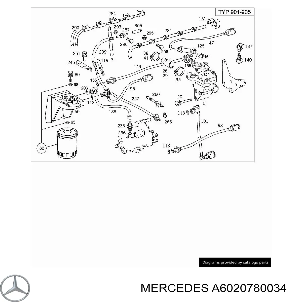 A6020780034 Mercedes Króciec rury tłocznej wtryskiwacza