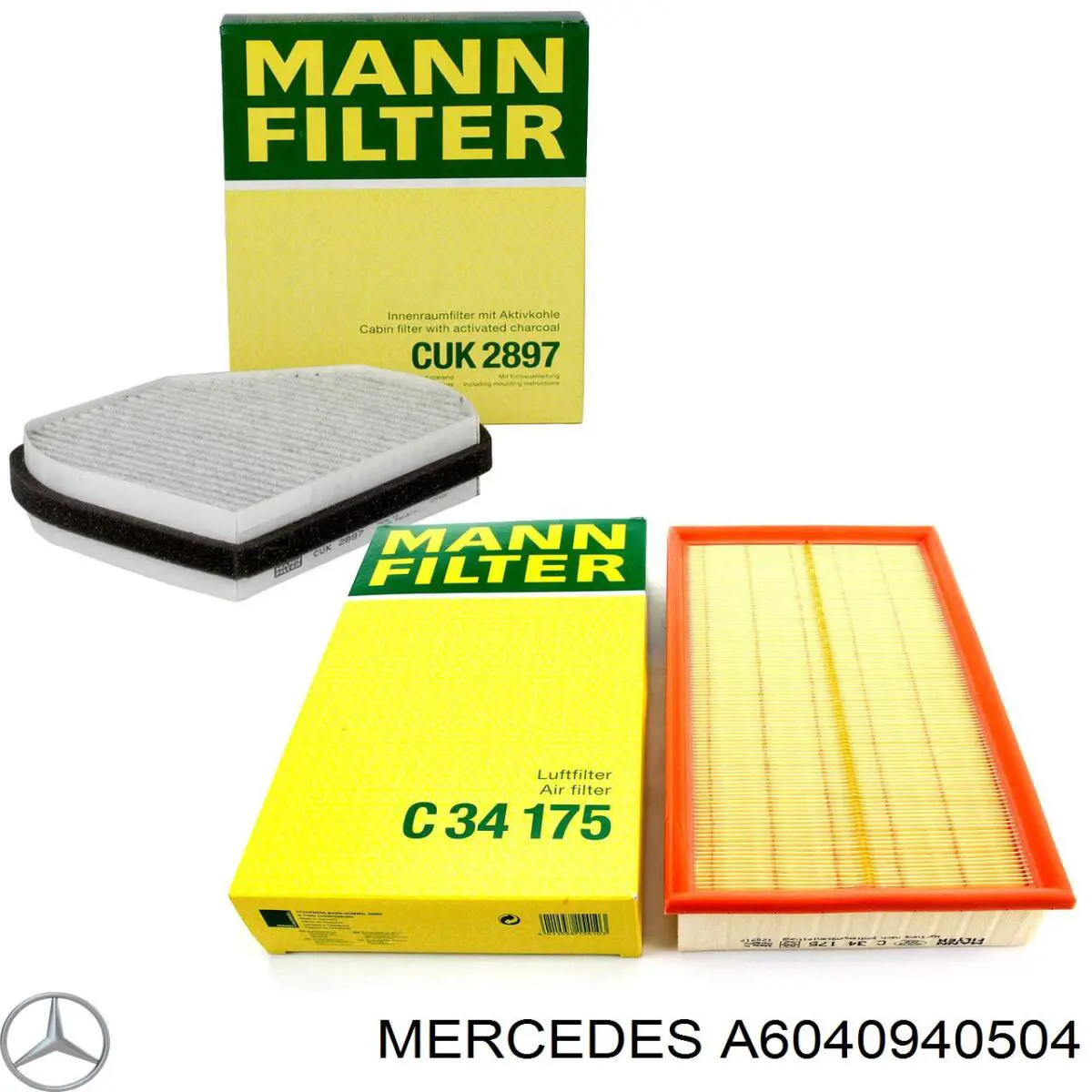 Filtr powietrza Mercedes A6040940504 cena, od 9,52 USD