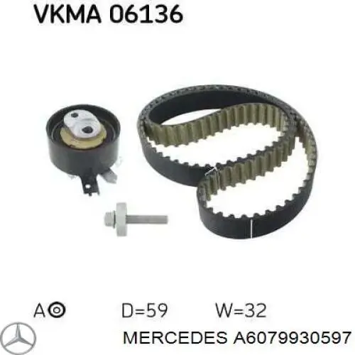 A6079930597 Mercedes Pasek rozrządu, zestaw