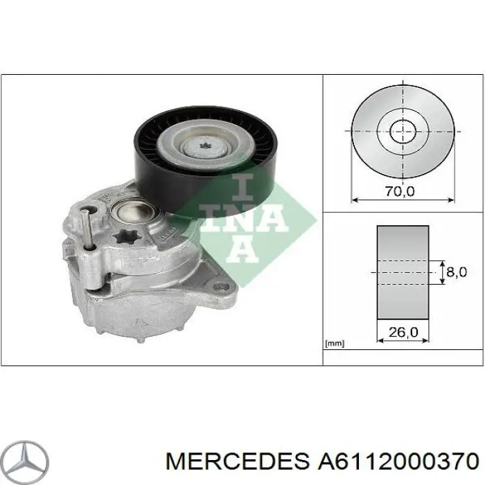 Do koszyka A6112000370 Mercedes Napinacz paska napędowego