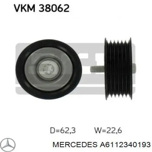 Do koszyka A6112340193 Mercedes Rolka prowadząca, kierunkowa paska napędowego
