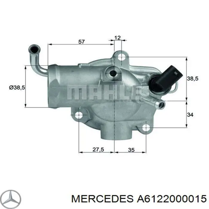 Do koszyka A6122000015 Mercedes Termostat