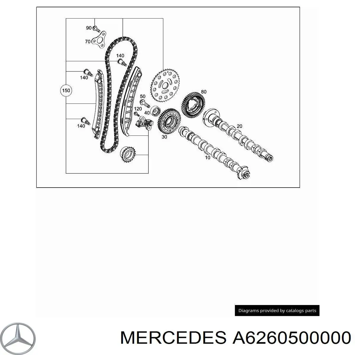 A6260500000 Mercedes wał rozrządu silnika ssący, dolotowy