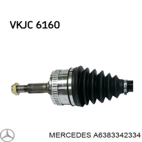 Półoś napędowa przednia Mercedes A6383342334 cena, od 114,07 USD