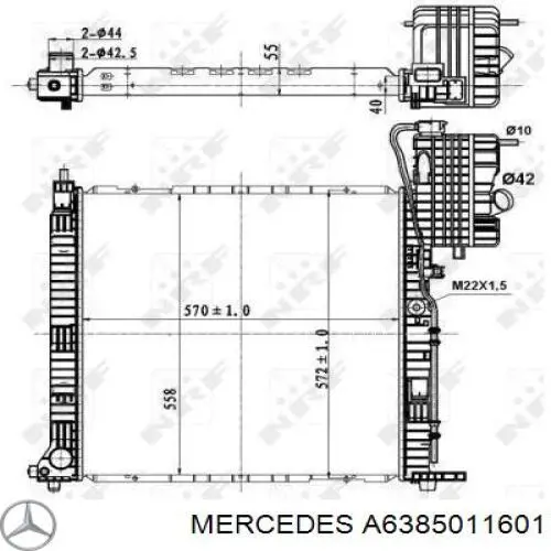 Chłodnica silnika Mercedes A6385011601 cena, od 190,89 USD