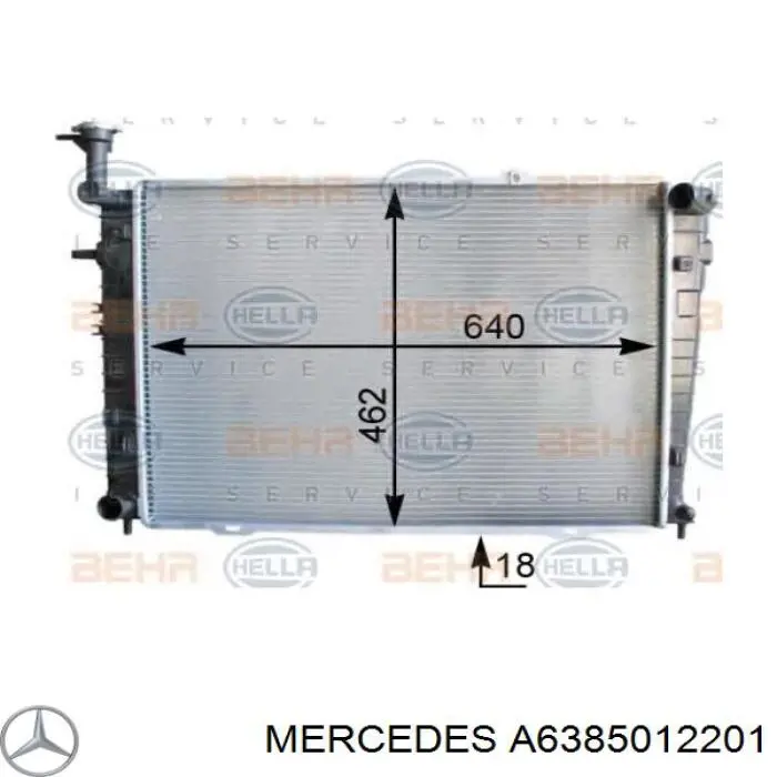 Chłodnica silnika Mercedes A6385012201 cena, od 250,71 USD