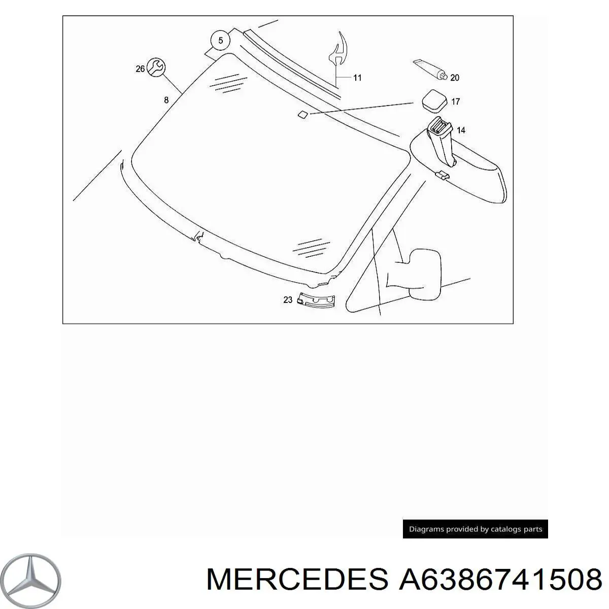 Szyba karoseryjna (przedział bagażowy) prawa do Mercedes Vito (638)