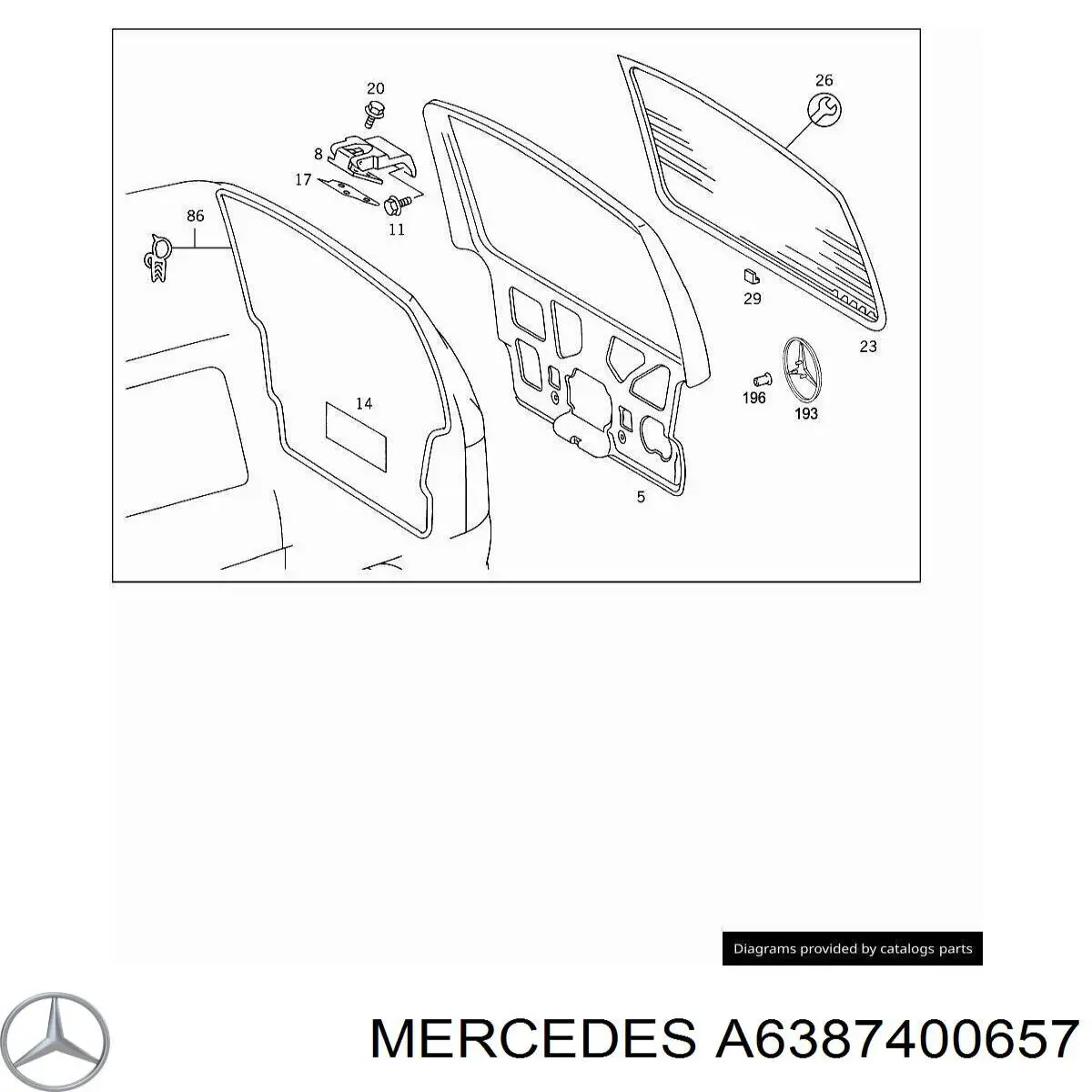 Szyba bagażnika (3/5 drzwi tylnych) do Mercedes Vito (638)