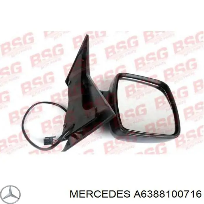 Lusterko wsteczne prawe Mercedes A6388100716 cena, od 88,71 USD