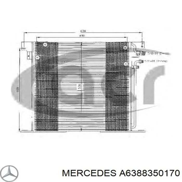 Chłodnica klimatyzacji Mercedes A6388350170 cena, od 109,11 USD