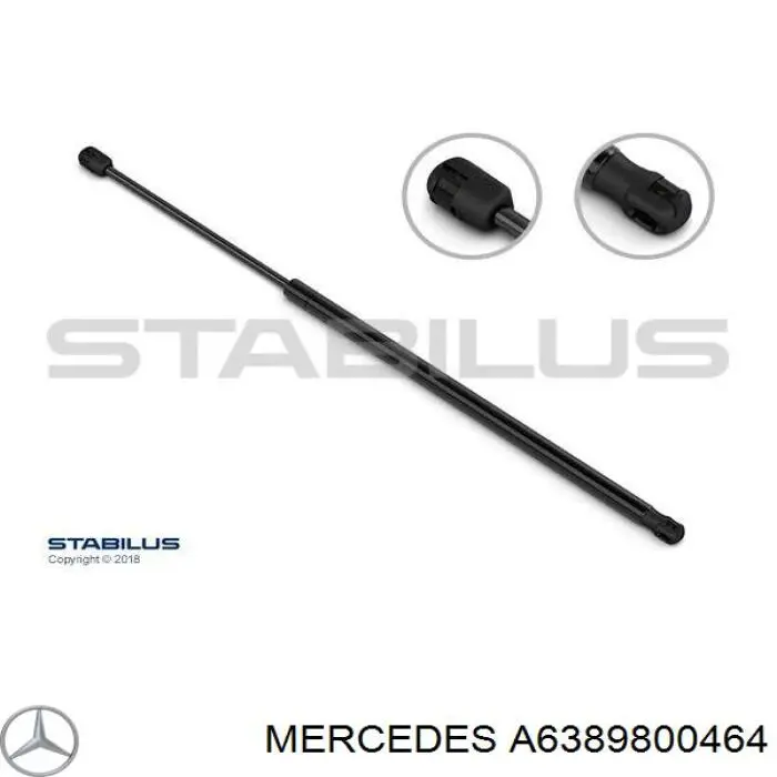 Amortyzator klapy bagażnika (3/5 drzwi-tylnych) A6389800464 Mercedes