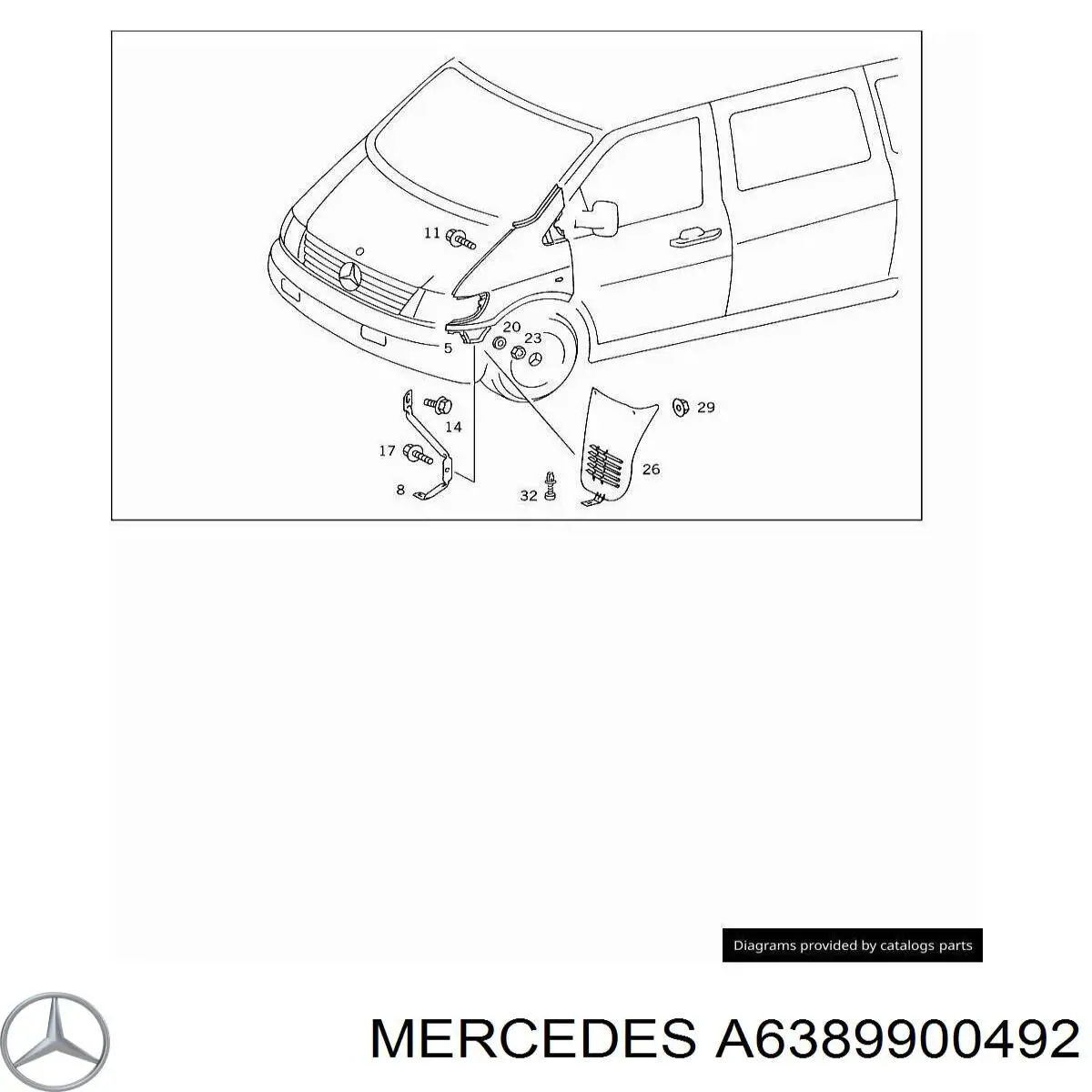 Spinka mocowania nadkola przedniego K06502871 Fiat/Alfa/Lancia