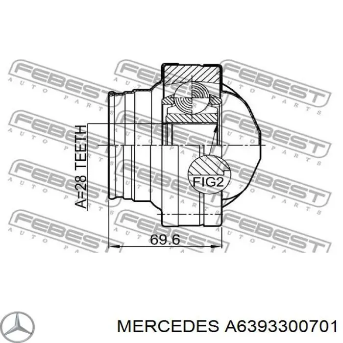 A6393300701 Mercedes Półoś napędowa przednia