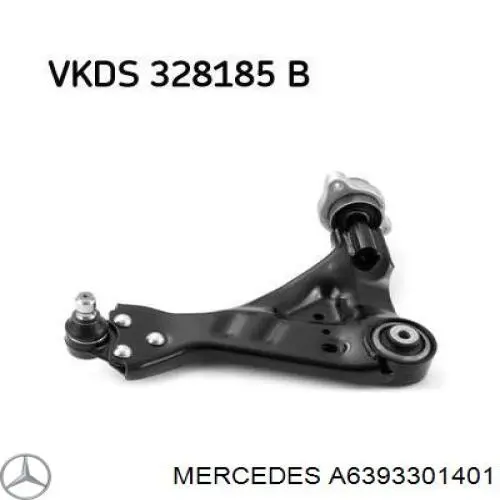 A6393301401 Mercedes Wahacz zawieszenia przedniego dolny lewy