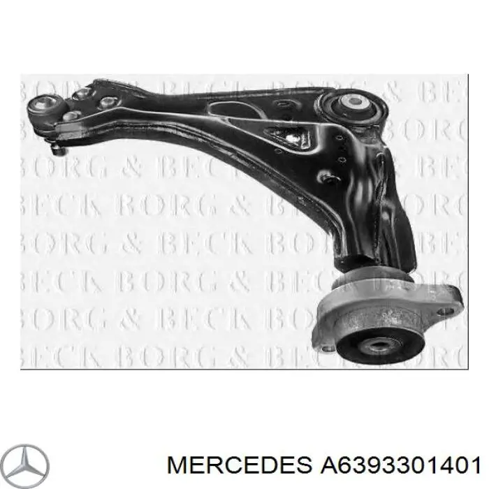 Do koszyka A6393301401 Mercedes Wahacz zawieszenia przedniego dolny lewy