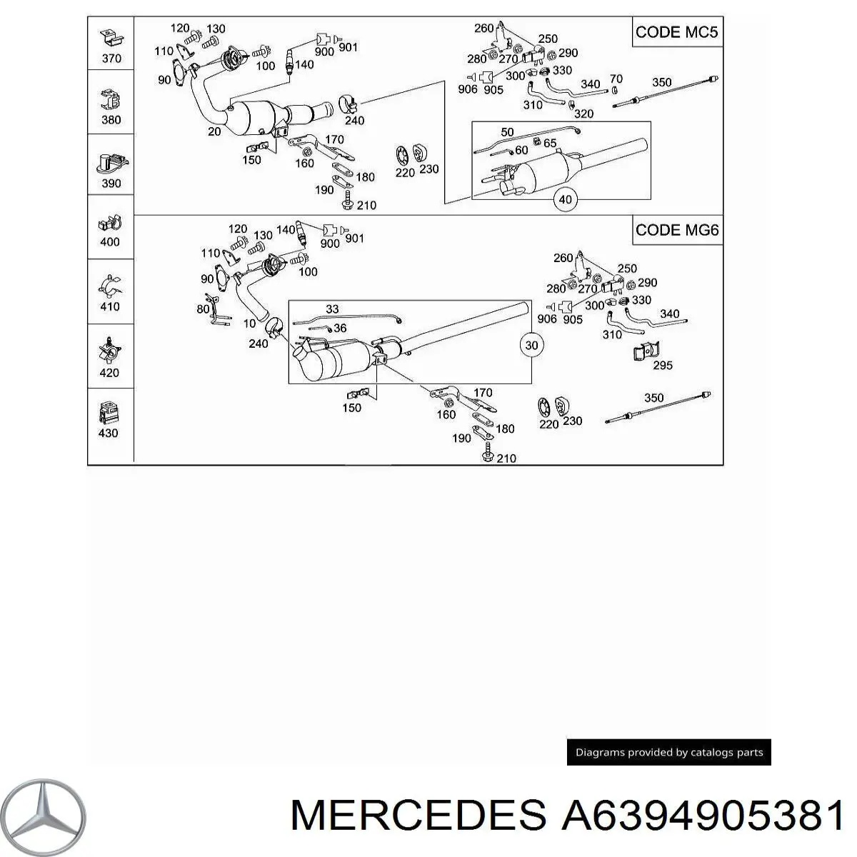 A6394905381 Mercedes Konwerter-katalizator