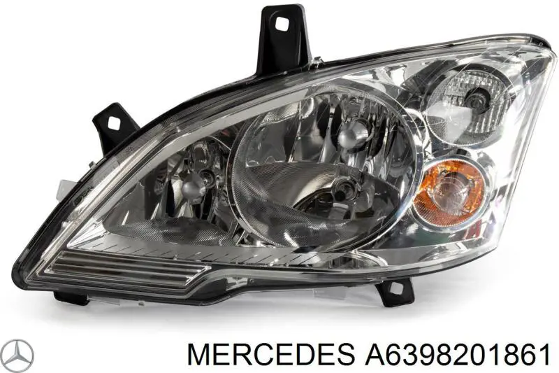 Do koszyka A6398201861 Mercedes Reflektor lewy