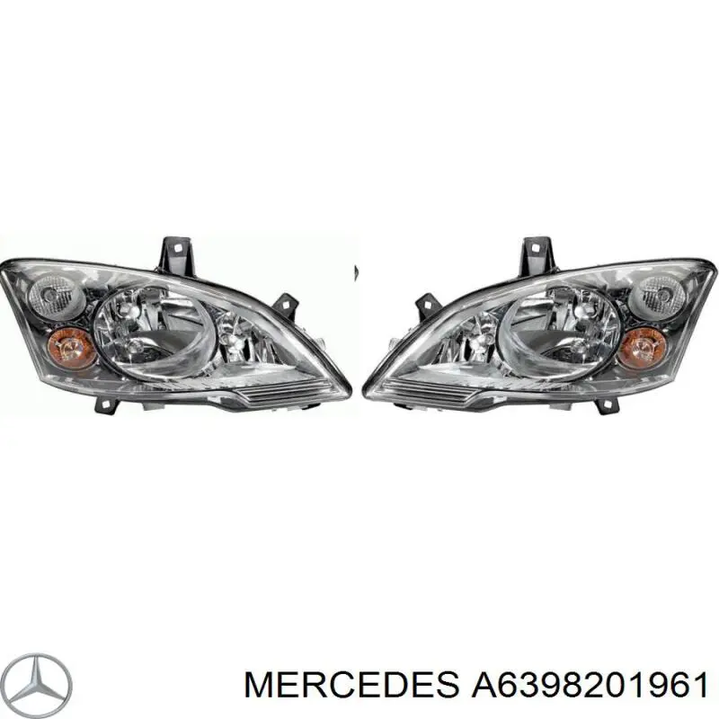 Reflektor prawy Mercedes A6398201961 cena, od 199,19 USD