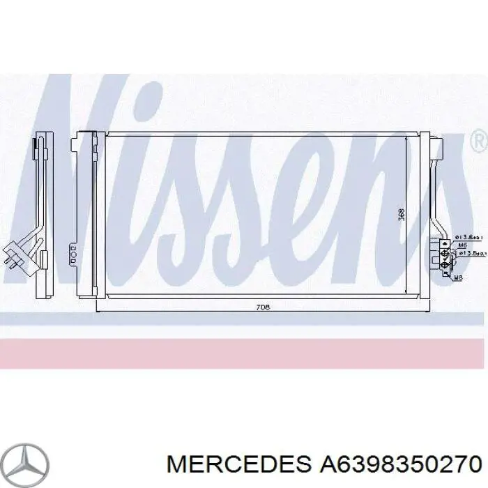 Chłodnica klimatyzacji Mercedes A6398350270 cena, od 108,58 USD