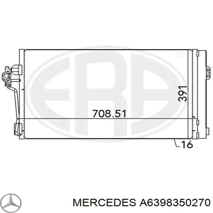 Do koszyka A6398350270 Mercedes Chłodnica klimatyzacji