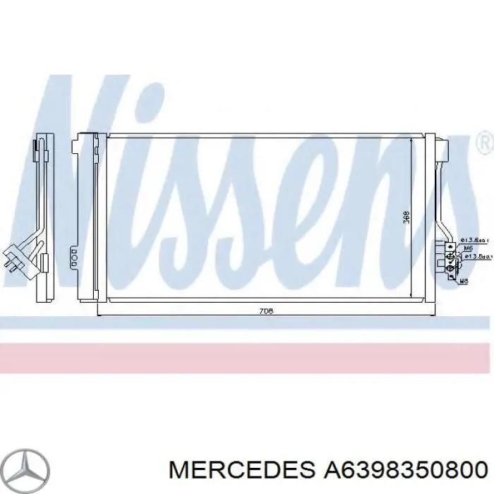 Chłodnica klimatyzacji Mercedes A6398350800 cena, od 113,83 USD