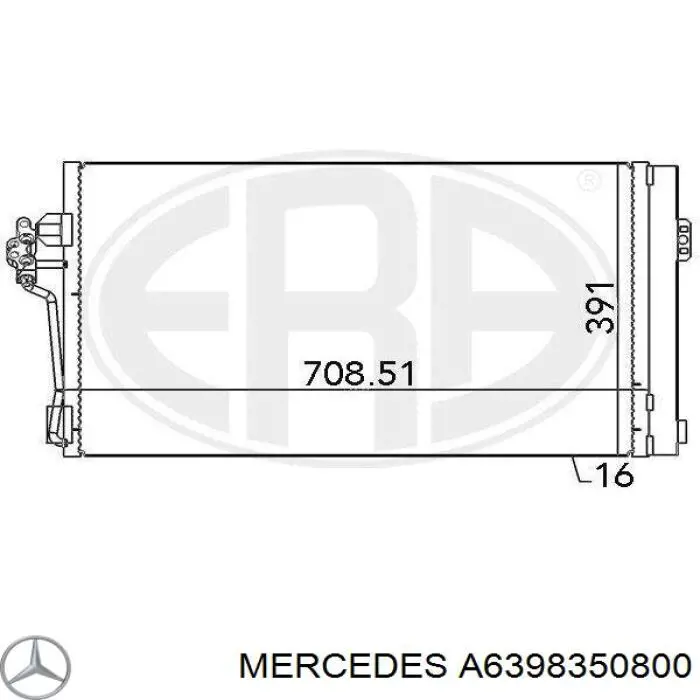 Do koszyka A6398350800 Mercedes Chłodnica klimatyzacji