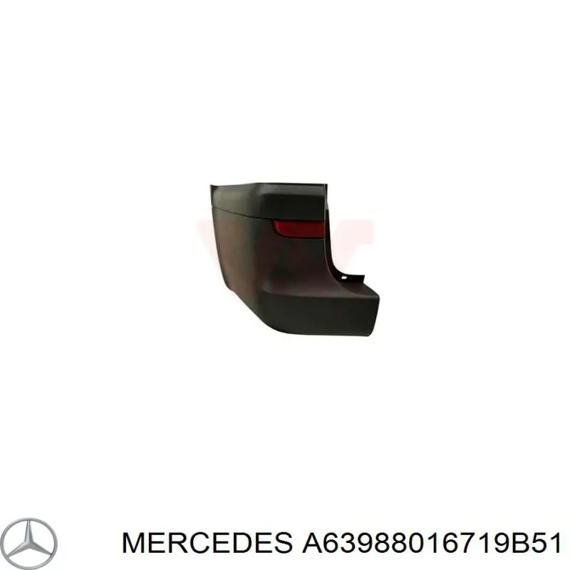 A63988016717G99 Mercedes Zderzak tylny, lewa część