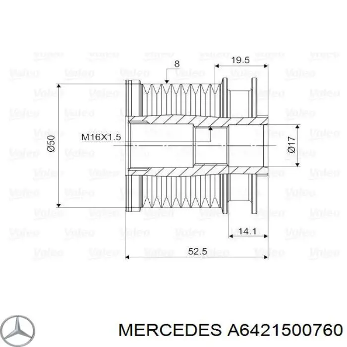 A6421500760 Mercedes Koło pasowe alternatora