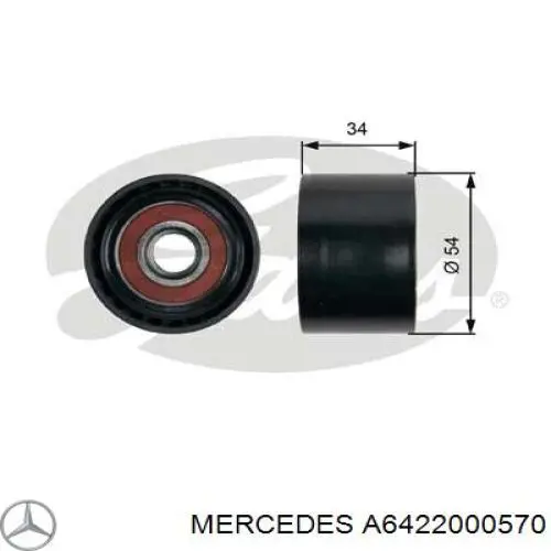 A6422000570 Mercedes Rolka prowadząca, kierunkowa paska napędowego