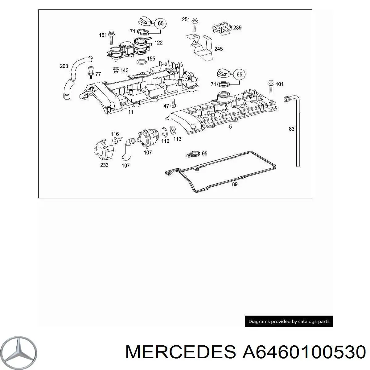 Pokrywa zaworowa Mercedes A6460101630 cena, od 329,21 USD