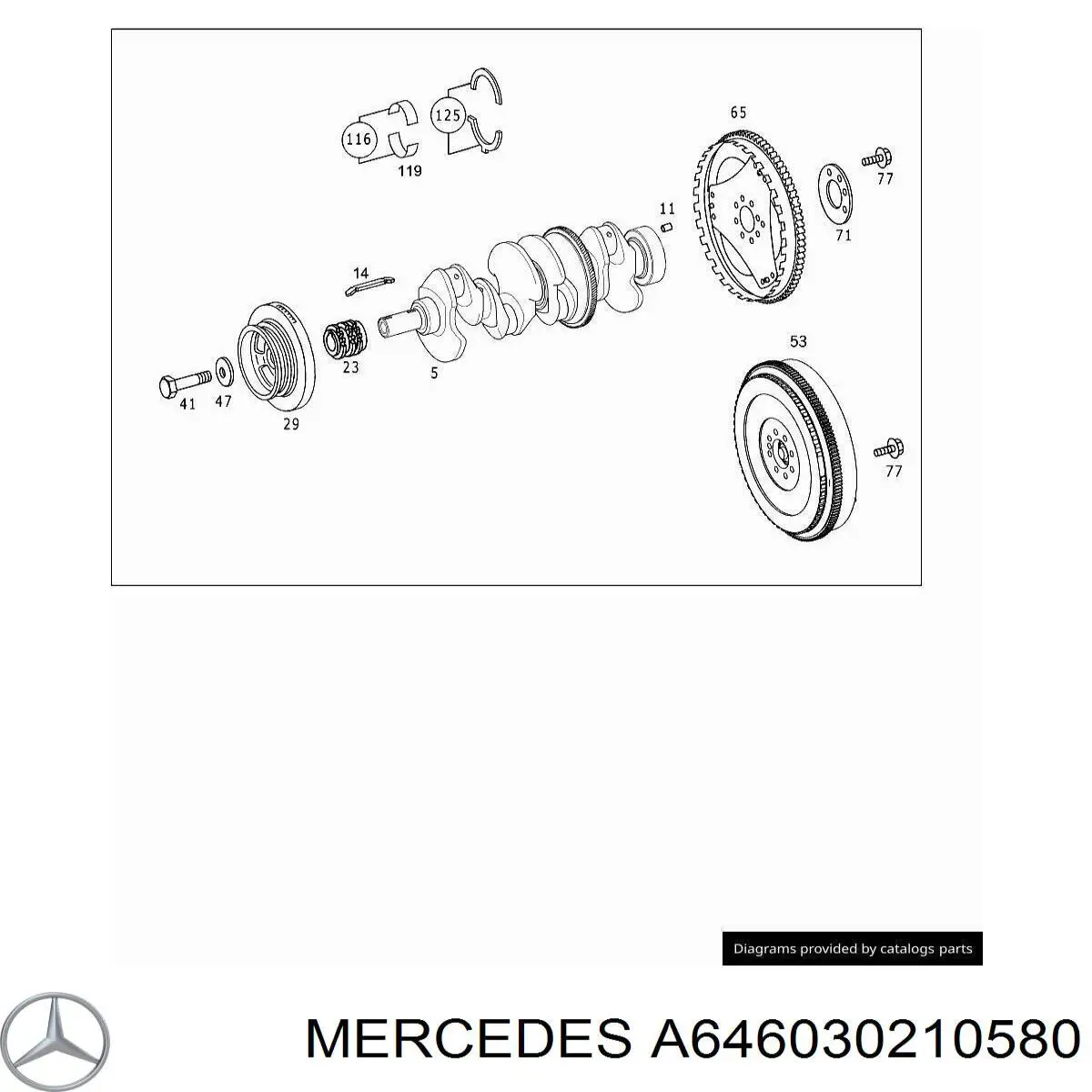 Do koszyka A646030210580 Mercedes Koło zamachowe silnika