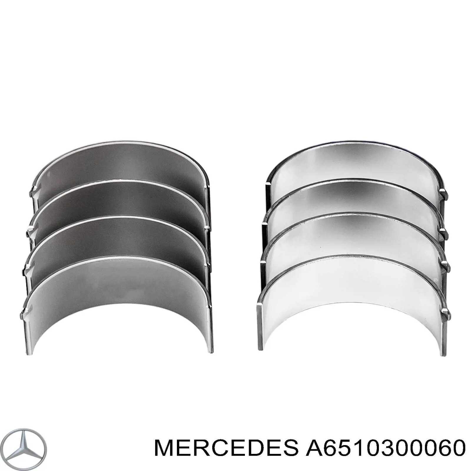 Panewki korbowodowe wału korbowego, zestaw, standardowe (STD) A6510300060 Mercedes