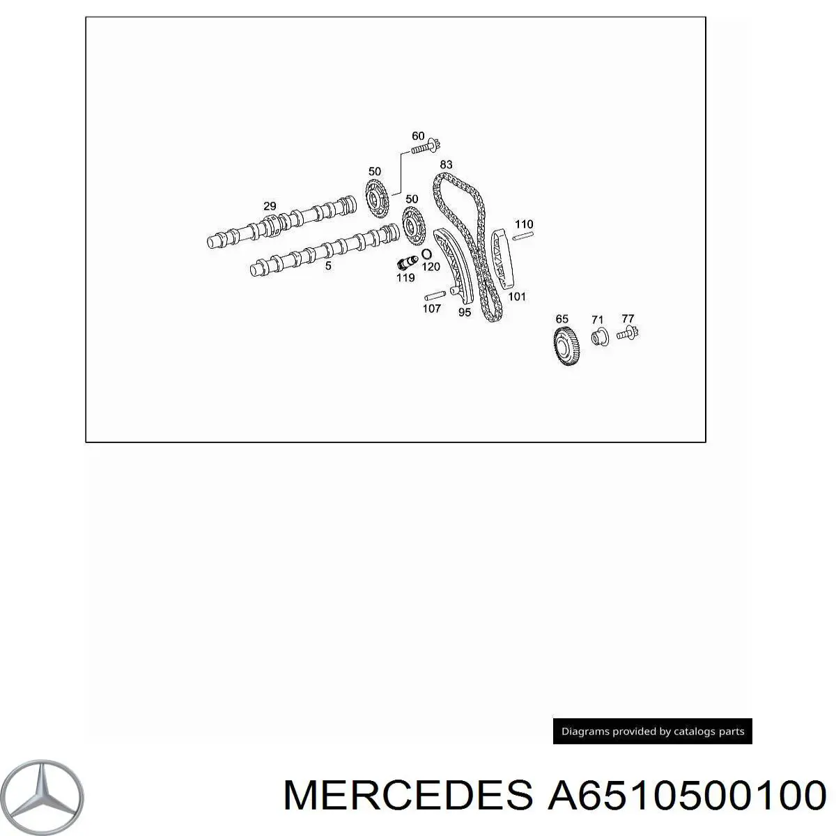 A6510500100 Mercedes napinacz łańcucha rozrządu