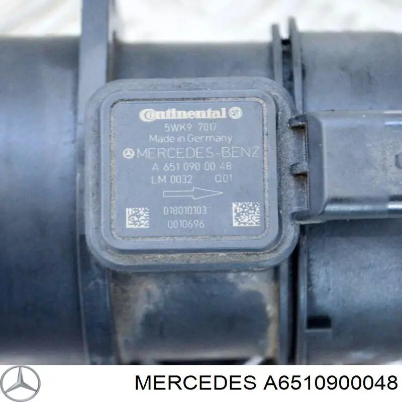 A6510900048 Mercedes Czujnik przepływu powietrza, przepływomierz powietrza M.A.F.