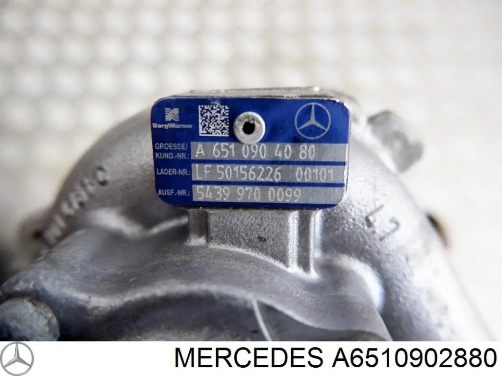 A6510902880 Mercedes Turbina