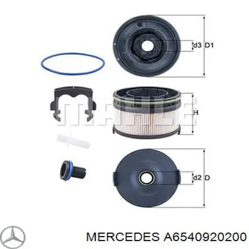 Filtr paliwa Mercedes A6540920200 cena, od 44,68 USD
