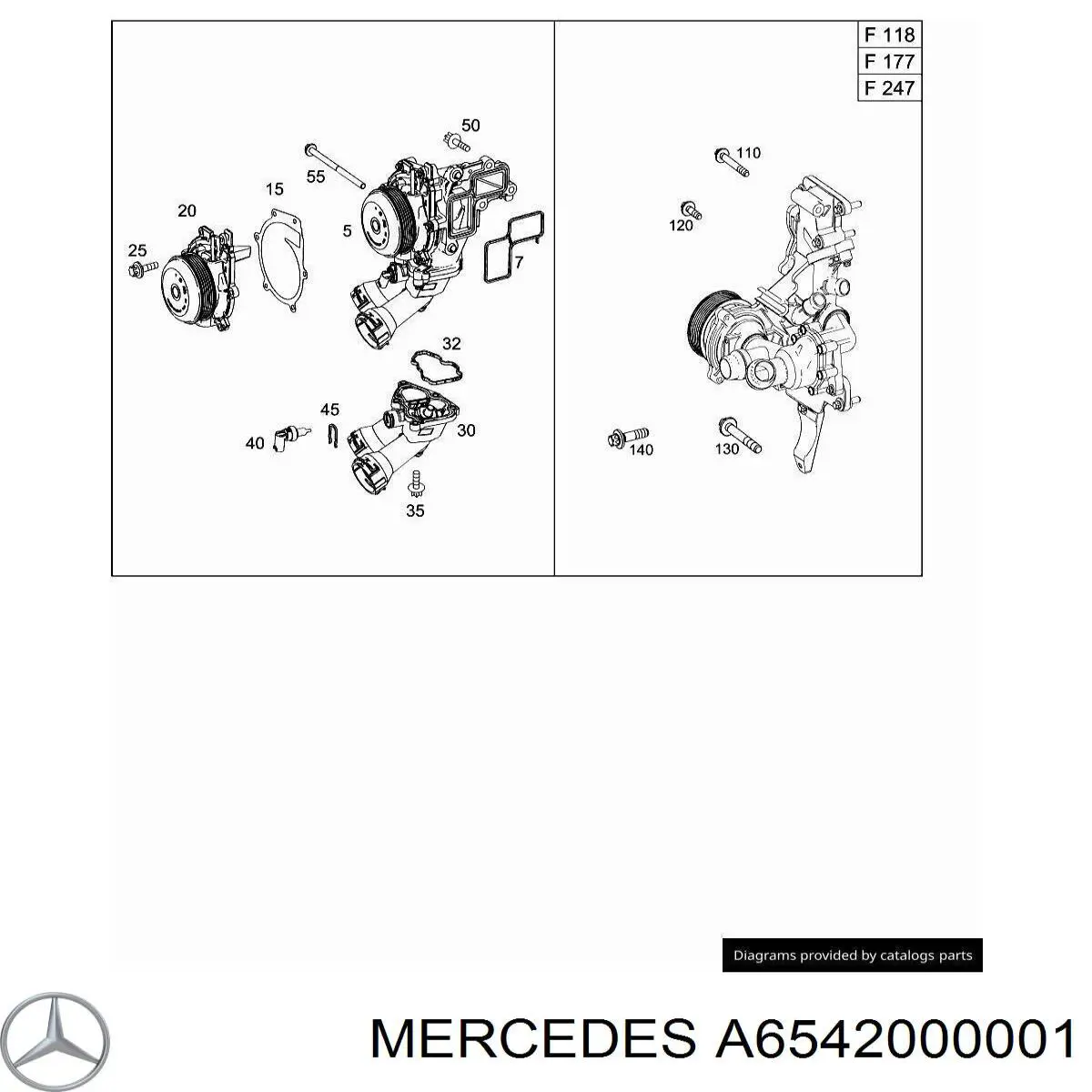 Pompa chłodząca wodna Mercedes A6542000001 cena, od 171,53 USD