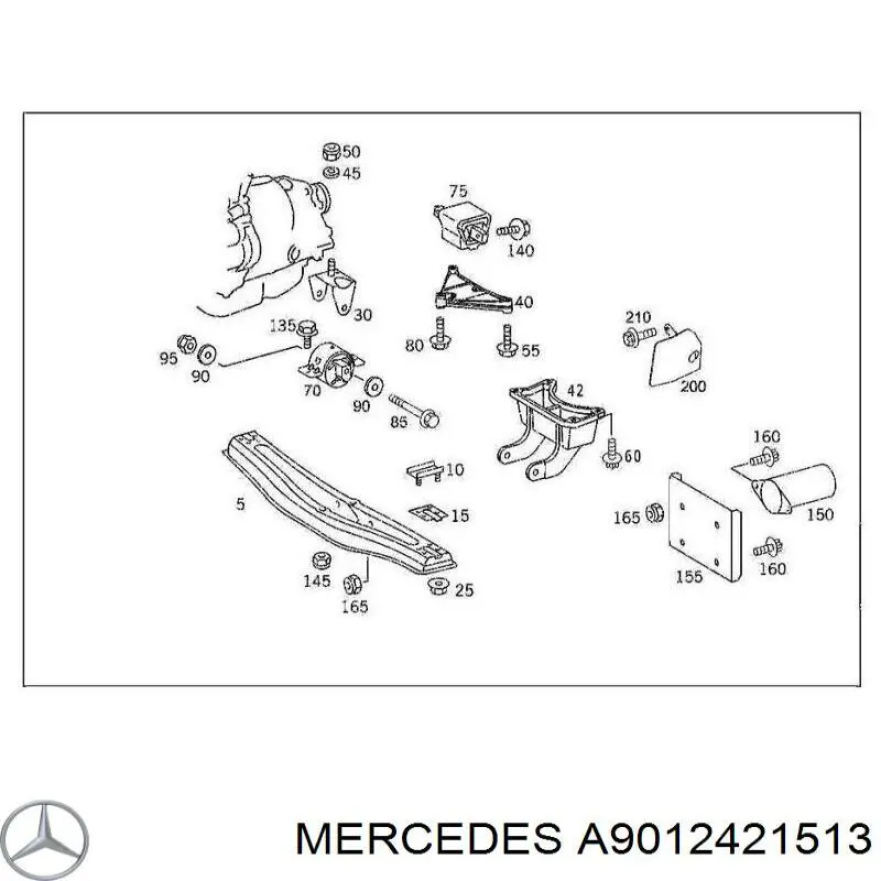 Do koszyka A9012421513 Mercedes Poduszka (podpora skrzyni biegów)
