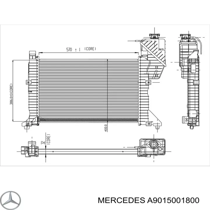 Chłodnica silnika A9015001800 Mercedes