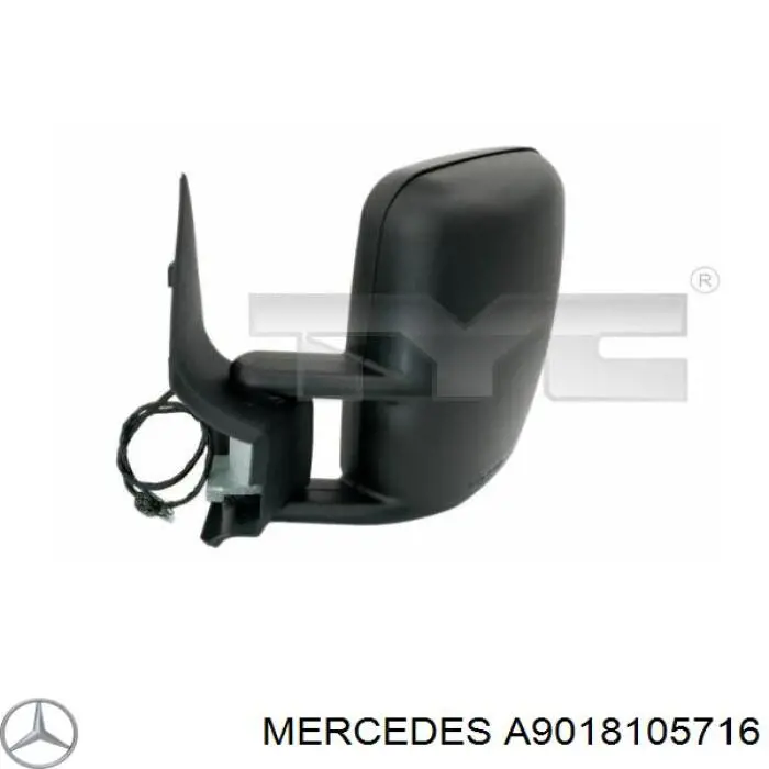 Do koszyka A9018105716 Mercedes Lusterko wsteczne lewe