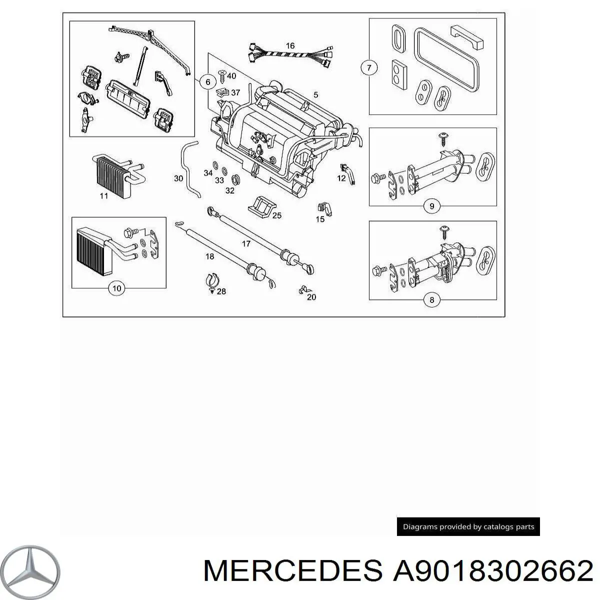 Filtr kabiny Mercedes A9018302662 cena, od 7,57 USD