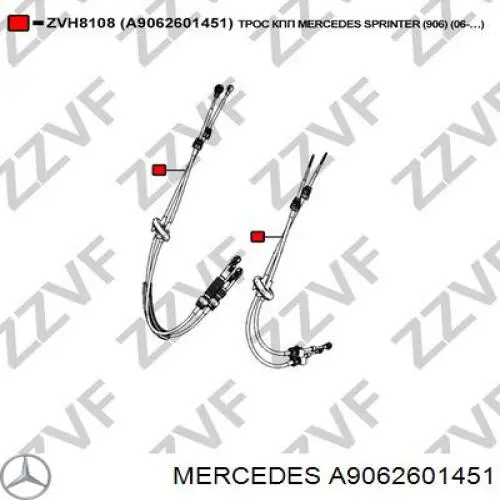Linka dźwigni zmiany biegów podwójna Mercedes A9062601451 cena, od 91,70 USD