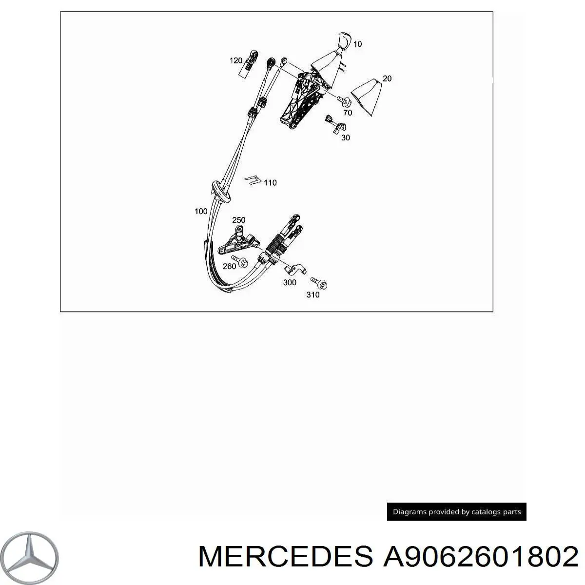 Mechanizm zmiany biegów (cięgno) Mercedes A9062601802 cena, od 14,38 USD
