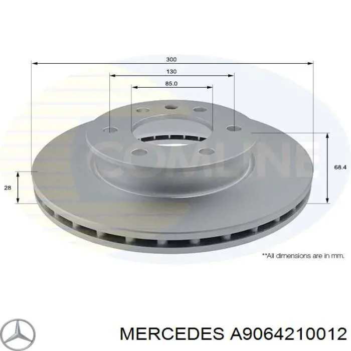 Tarcza hamulcowa przednia Mercedes A9064210012 cena, od 64,73 USD