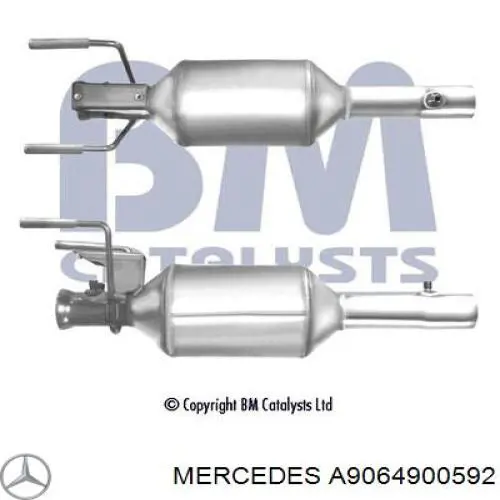 Filtr cząstek stałych układu wydechowego Mercedes A9064900592 cena, od 244,91 USD