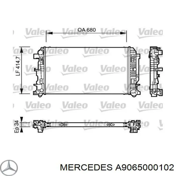 A9065000102 Mercedes Chłodnica silnika