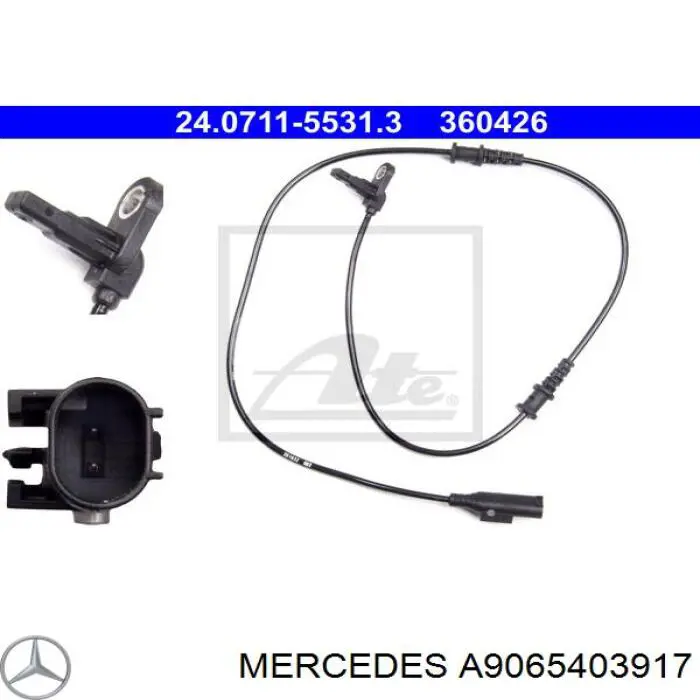 A9065403917 Mercedes Czujnik ABS przedni