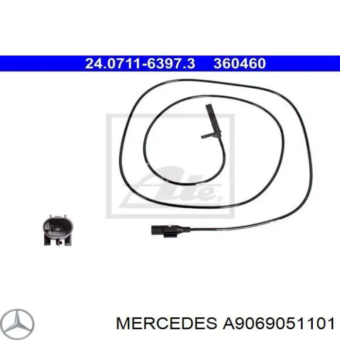 Czujnik ABS tylny prawy Mercedes A9069051101 cena, od 19,06 USD